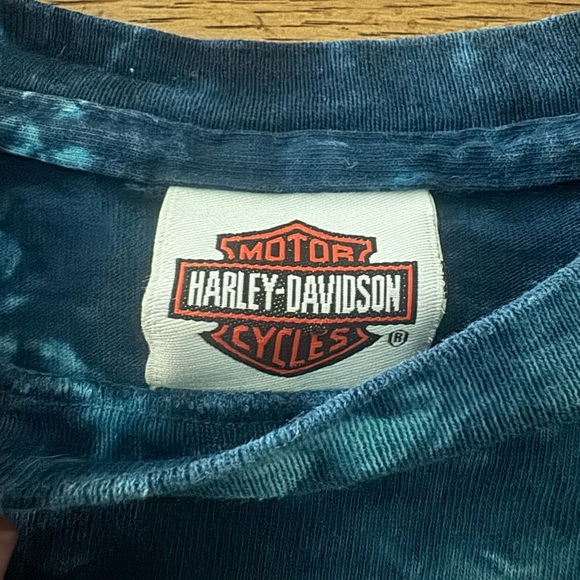 Vintage 2006 Harley-Davidson Sturgis Rally Cropped Tie-Dye Tank Top Deadwood SD - Picture 4 of 6
